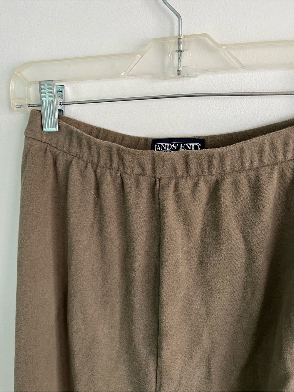 Y2K Vintage Olive Green Gorpcore Lands’ End Soft Cotton Midi Skirt Size S - Picture 6 of 10